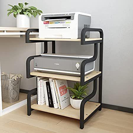 Natwind ホームプリンタースタンドストレージラック 滑り止めパッド付き 3段 モバイルフロアスタンド 多目的 ホームオフィス キッチンストレージ＿並行輸入品