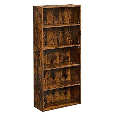 最新情報 VASAGLE Bookshelf， 5-Tier Open Bookcase with Adjustable Storage Shelves， Fl＿並行輸入品