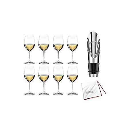 Riedel Vinum Chablis Chardonnay Wine Glass (8-Pack) with Wine Pourer and La＿並行輸入品
