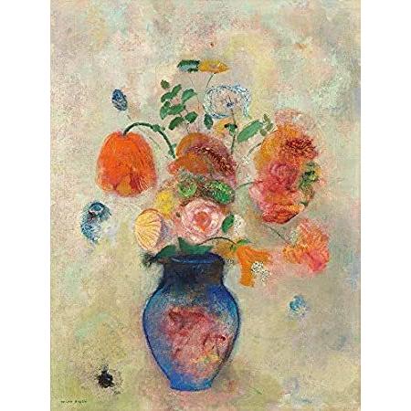 P0sterazzi PDX54012LARGE Large Vase with Fl0wers 0dil0n Red0n P0ster Print,＿並行輸入品