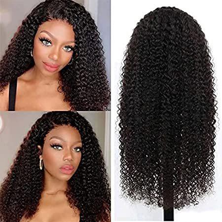 Wigs for Black Women Human Hair 4x4 Lace Closure Wig 180% Density Kinky Cur＿並行輸入品