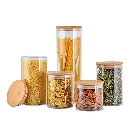Cattleya Earth Home Essentials Set of Glass Containers for Food Storage＿並行輸入品