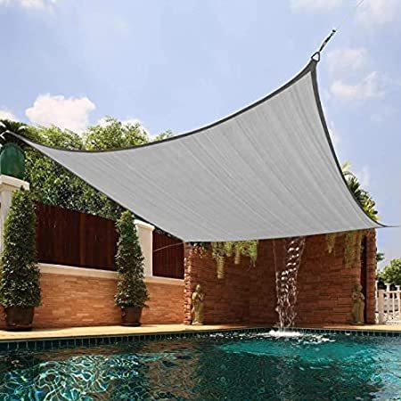 Amagenix Sun Shade Sails Canopy, Gray Rectangle Outdoor Shade Canopy 8' X 1＿並行輸入品
