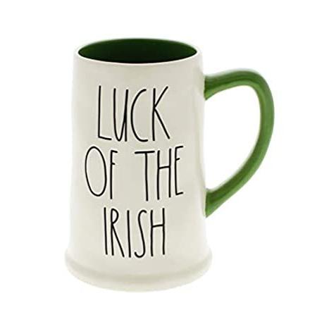 Rae Dunn by Magenta LUCK OF THE IRISH Ceramic LL Beer Stein Mug Green Inter＿並行輸入品