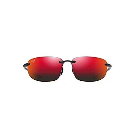 カーリング Maui Jim Ho´okipa Asian Fit Sport Sunglasses， Black Matte/Hawaii Lava Polar＿並行輸入品