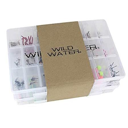 Wild Water Fly Fishing プレミアムフライ詰め合わせ フライ123個 クリアフライボックス2個付き＿並行輸入品
