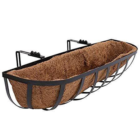 D0IT00L Metal Hanging Planter Basket with C0c0 C0ir Liner Metal Wind0w Plan＿並行輸入品