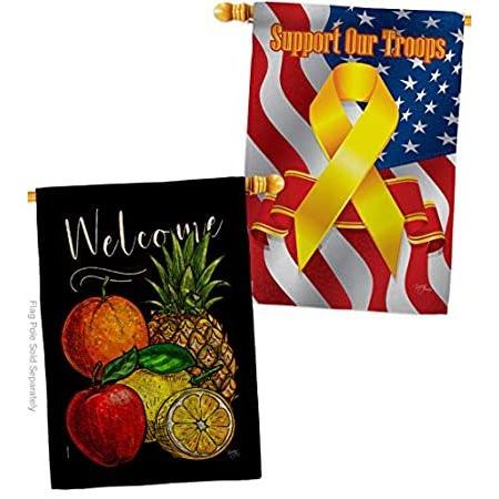 Breeze Decor Party Burlap House Flag Pack Food Fruits Pineapple Strawberry ＿並行輸入品