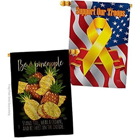 Breeze Decor Be a Pineapple Burlap House Flag Pack Food Fruits Strawberry A＿並行輸入品