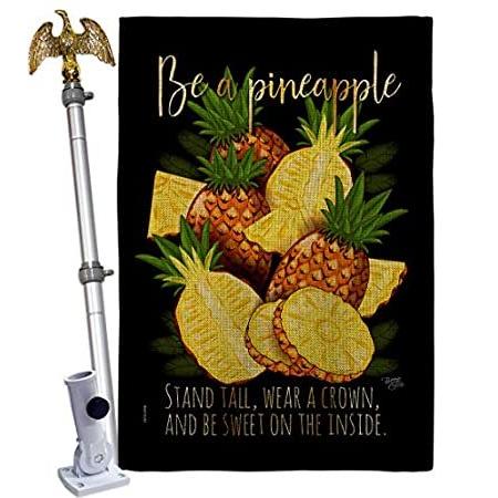 Breeze Decor Be a Pineapple Burlap House Flag Eagle Set Food Fruits Strawbe＿並行輸入品