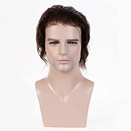 LLwear Toupee for Men Human Hair Pieces for Men 0.03mm Ultra Thin Skin V-lo＿並行輸入品