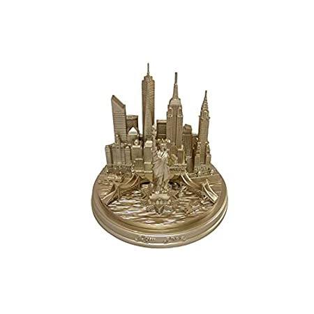New York City Skyline 3D Model Landmark Replica Round Rose Gold 5 1/2 inche＿並行輸入品