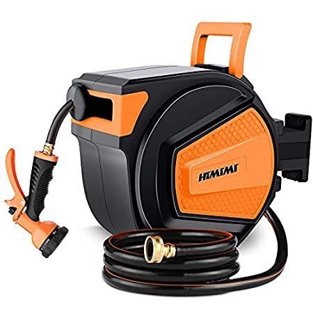 Himimi Retractable Garden Water Hose Reel, 65ft Outdoor Wall Mounted Garden＿並行輸入品