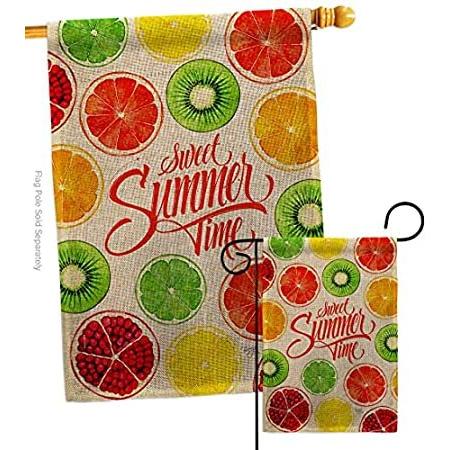Breeze Decor Too Sweet Summer Burlap Garden House Flag-Set Food Fruits Pine＿並行輸入品