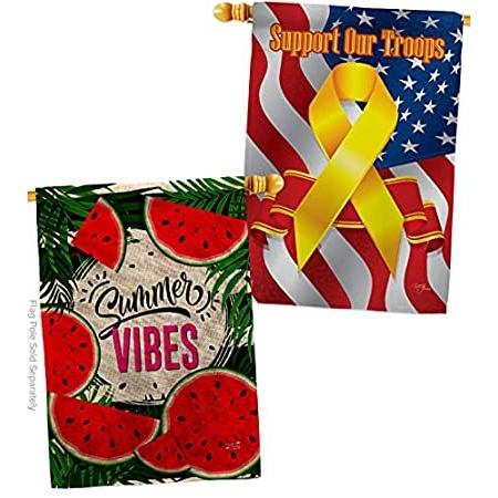 Summer Vibes Burlap House Flag Pack Food Fruits Pineapple Strawberry Appl＿並行輸入品