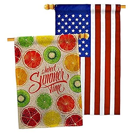 Breeze Decor Too Sweet Summer Burlap House Flag Pack Food Fruits Pineapple ＿並行輸入品