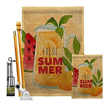 Ornament　Collection　Fresh　Food　Summer　Drinks　Burlap　House　Flag-Kit　Garden　F＿並行輸入品