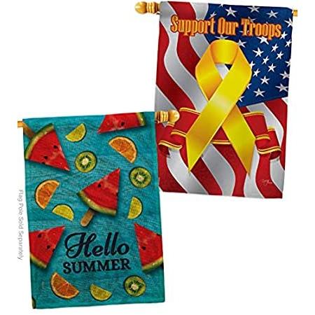 Breeze Decor Summer Fruits Burlap House Flag Pack Food Pineapple Strawberry＿並行輸入品