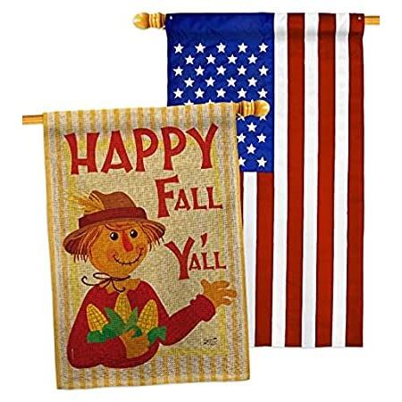 Fall Scarecrow Burlap House Flag - Pack Harvest & Autumn Pumkins Sunflower ＿並行輸入品 Scarecrow Burlap Fall Wreath - Etsy