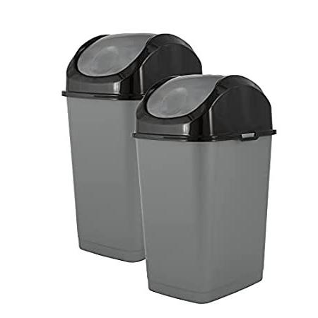 Superio Kitchen Trash Can with Swing Top Lid 9 Gallon， (2 Pack) Slim Waste ＿並行輸入品
