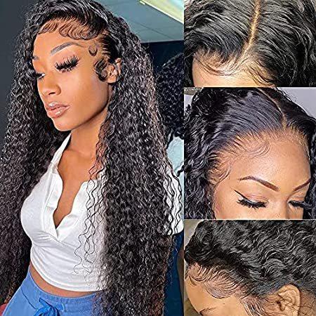 Lace Front Wigs Human Hair Deep Wave 13x4 Human Hair Wigs for Black Women W＿並行輸入品