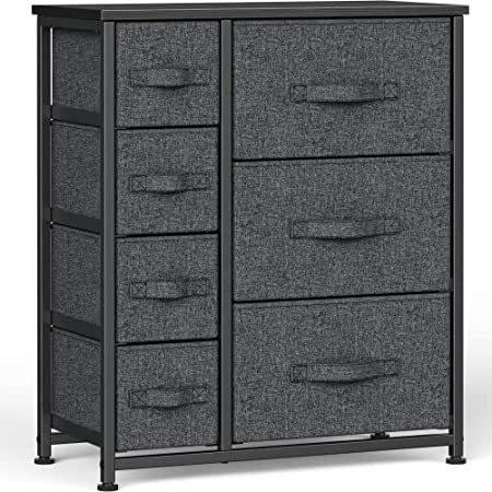 Pipishell Fabric Dresser with 7 Drawers, Storage Tower Drawer Dresser for B＿並行輸入品