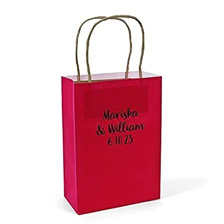 Medium　Red　Personalized　Gift　Kraft　Paper　Bags＿並行輸入品