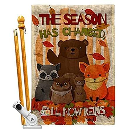 Angeleno　Heritage　Fall　Now　House　Scarecrow　Harvest　Reins　Autumn　Set　Flag　＿並行輸入品