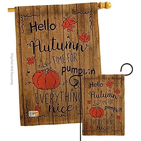 Breeze Decor Hello Autumn Time Pumpkin Garden Flag Set Fall Harvest & Scare＿並行輸入品