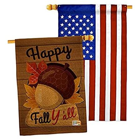Ornament Collection Happy Fall Y'all House Flag Pack Harvest & Autumn Scare＿並行輸入品