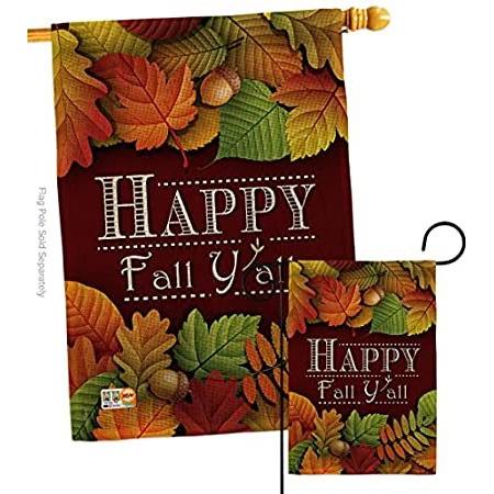 Breeze Decor Happy Fall Y All Garden House Flag Set Harvest & Autumn Scarec＿並行輸入品