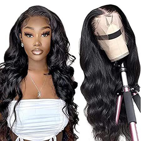 Body　Wave　13x4　Lace　Front　for　Human　Black　Wigs　Hair　Women　Vrigin　＿並行輸入品　Brazilian