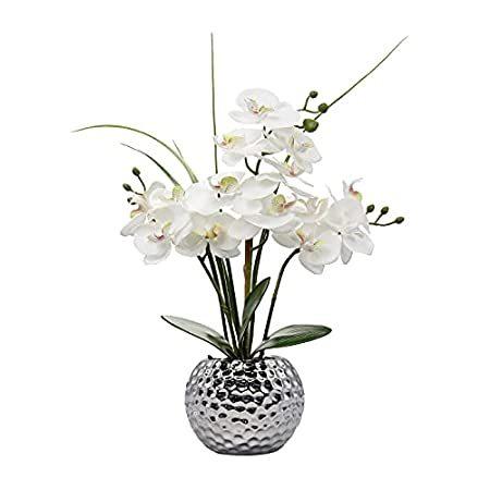 Artificial White Phalaenopsis Orchid Flower Arrangements 16.9