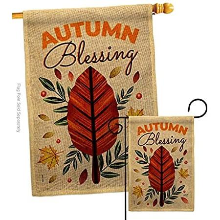 【10％OFF】 Angeleno Heritage Harvest＿並行輸入品 Fall Set Flag House Garden Burlap Autumn Blessing 万国旗