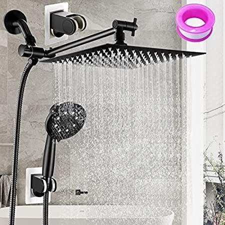 シャワーシャワーコンボ 8インチ 高圧ステンレススチールシャワーヘッド / 3ウェイアウトレット 調節可能な延長アーム / ハンドヘルドシャワー ステ＿並行輸入品