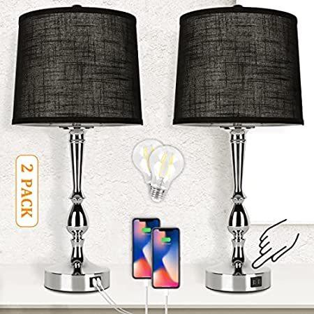 【限定品】 Lamp Lamps,Bedroom Desk Lamp Table Control Touch 2 of Set with Cha＿並行輸入品 USB Dual テーブルライト