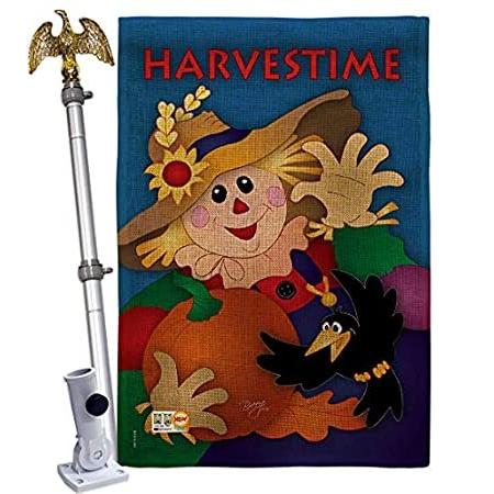 Breeze Decor Harvestime House Flag Eagle Set Fall Harvest & Autumn Scarecro＿並行輸入品