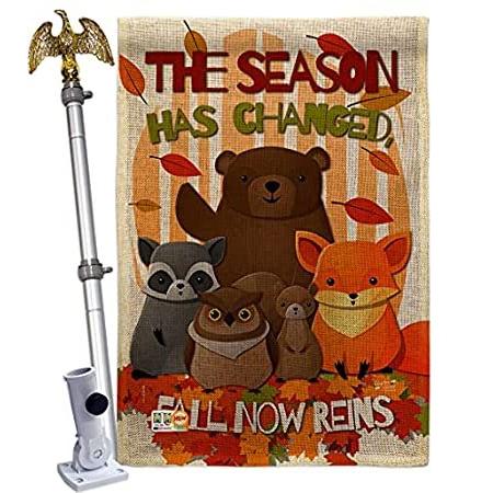 Angeleno Heritage Fall Now Reins House Flag Eagle Set Harvest & Autumn Scar＿並行輸入品