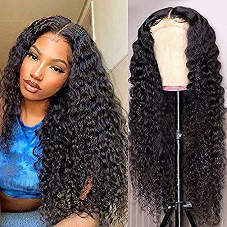 Water Wave 4x4 Lace Closure Wigs for Black Women Human Hair 10A Grade 26 In＿並行輸入品