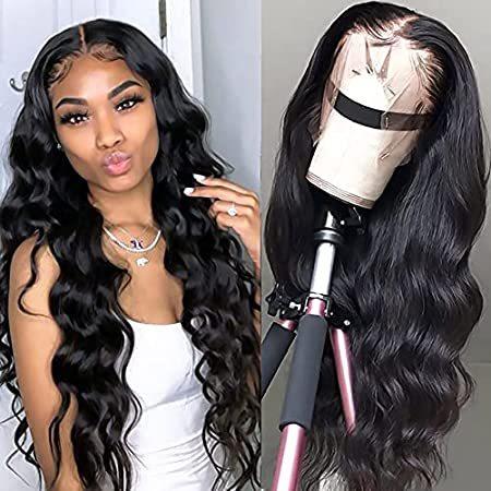 YUONSEE　13x4　Body　Plucked　HD　Wave　Lace　Hair　Front　Transparen＿並行輸入品　Human　Pre　Wigs