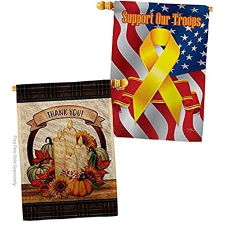 Autumn Candles Burlap House Flag - Pack Falltime Harvest & Scarecrow Pumkin＿並行輸入品