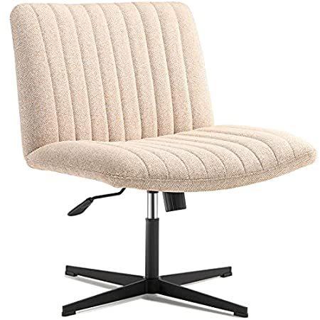 LEAGOO Fabric Padded Armless Home Office Desk Chair, 120° Rocking Mid Back ＿並行輸入品