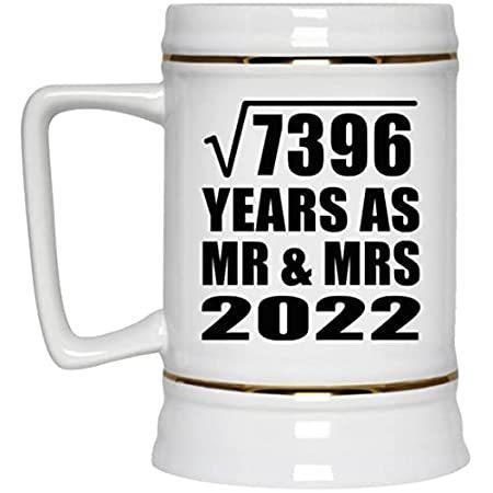 86th Anniversary Square Root of 7396 Years As Mr & Mrs 2022-22oz Beer Stein＿並行輸入品