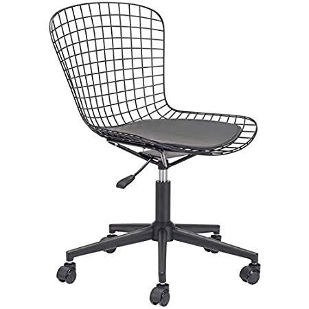 新作Scranton  Co Swivel Office Chair with Faux Leather Cushion in Black＿並行輸入品