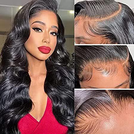 Lace　Front　Wigs　Women　Lace　13x4　HD　for　Frontal　Human　Hair　Wig　Human　Black　H＿並行輸入品