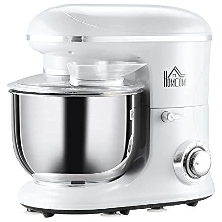 HOMCOM Stand Mixer with 6+1P Speed, 600W Tilt Head Kitchen Electric Mixer w＿並行輸入品