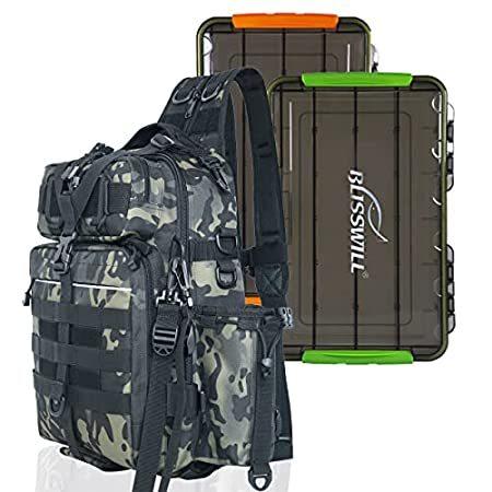 BLISSWILL Fishing Tackle Backpack with Two 3700 Fishing Tackle Boxes＿並行輸入品