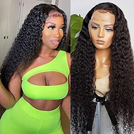 13x6　Lace　Front　Wigs　Deep　Wave　Lace　Wigs　Hair,　Hair　B＿並行輸入品　Front　for　Human　Human