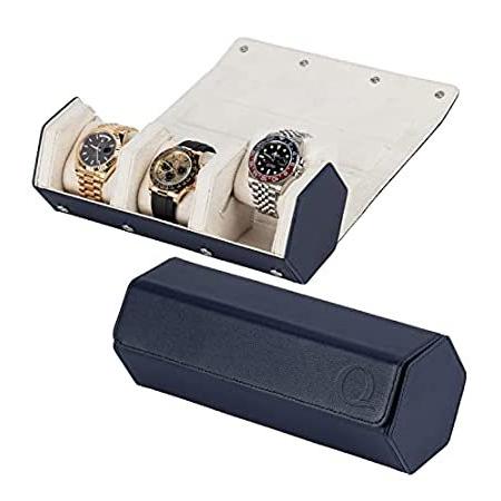 本物のフルグレイン レザー ウォッチ ケース メンズ - ウォッチ ロール トラベル ケース - ストレージ オーガナイザー & ディスプレイ - ウ＿並行輸入品