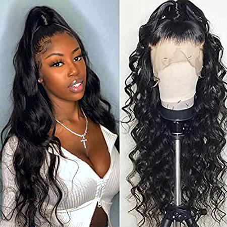 360　Lace　Frontal　Wigs　Front　Hair　Human　Human　Pre　Pluck　Body　Wave　Wigs　Lace　＿並行輸入品